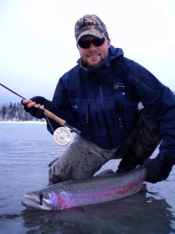 Fly fishing for trophy rainbow trout